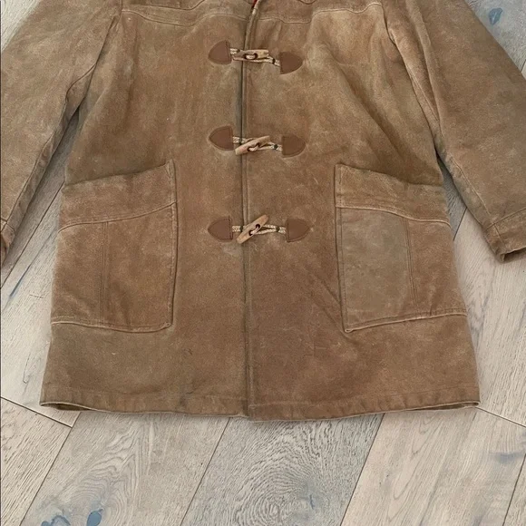 London Fog | Rare Vintage Suede Toggle Duffle Coat - Picture 3 of 12